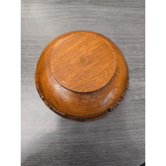 6" Hand-Carved Wood Bowl Salad Decor Handmade Rustic Artisan Tableware 092430 - Picture 6 of 9